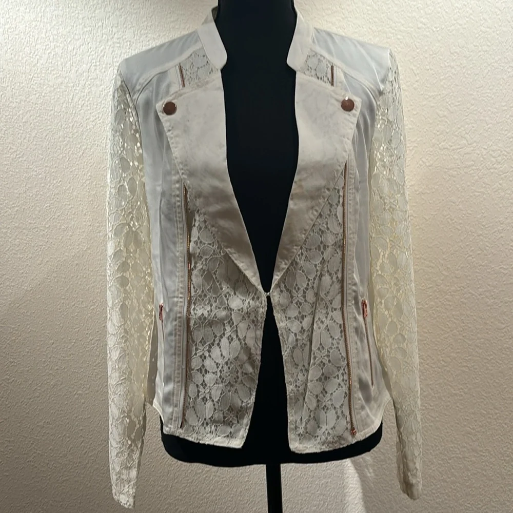 Candies Cream/Off White Lace Jacket - Picture 1 of 8